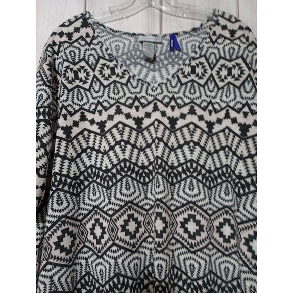 Catherines Shirt‎ Ladies 3x Petite Black Tan Fringe - Picture 3 of 6